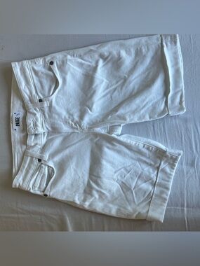 PAIGE White Cropped Denim Shorts W 25